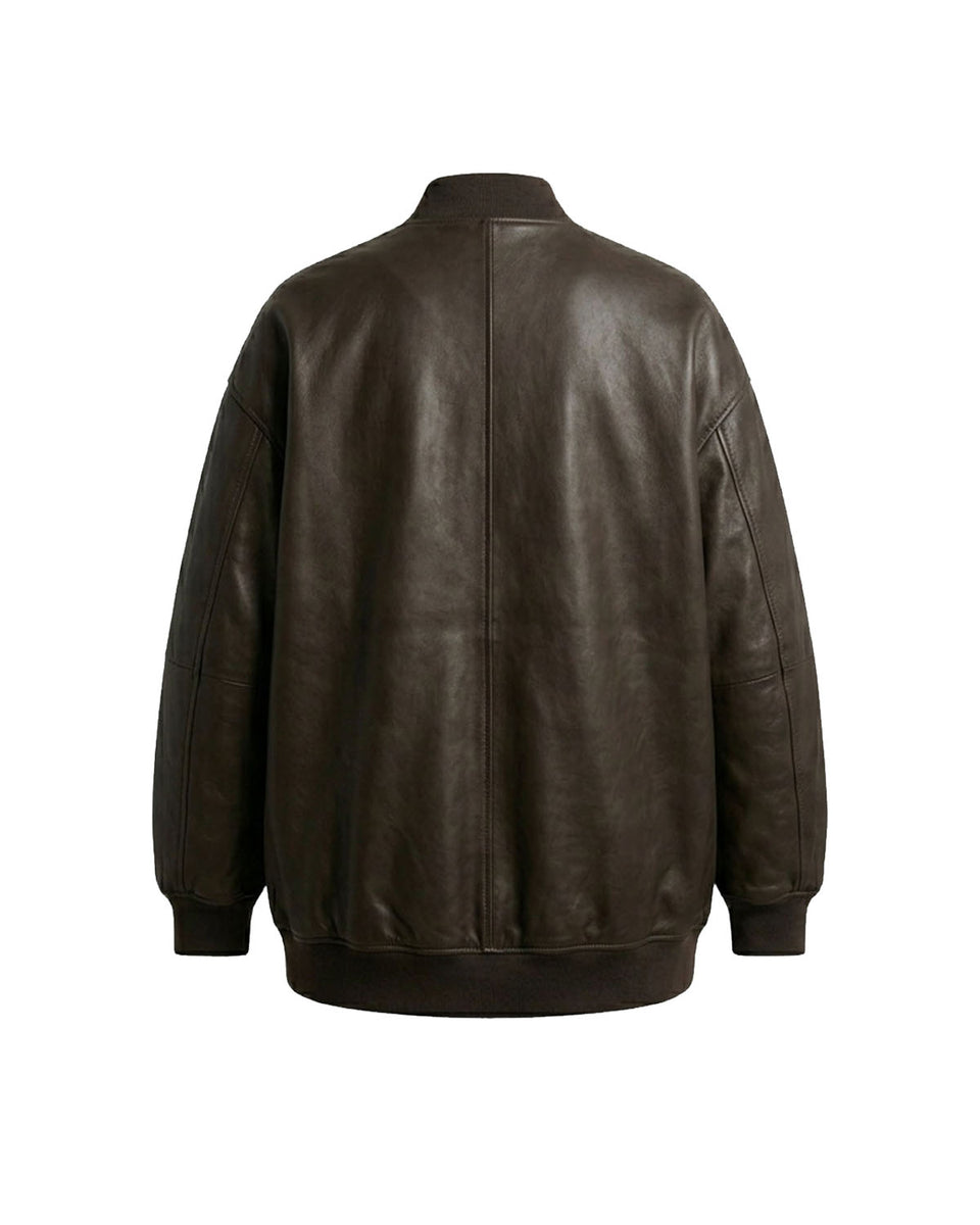 Relaxed Fit Lamb Leather Bomber Jacket | HOTLEATHERWORLD