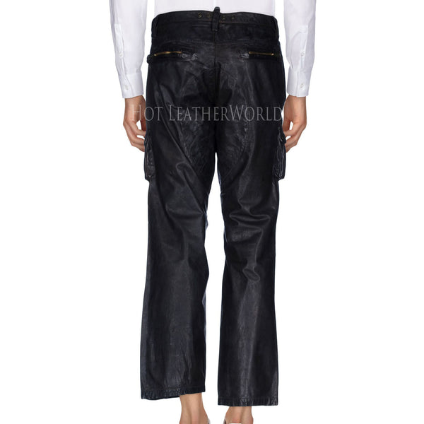 Cropped Leather Pants For Men -  HOTLEATHERWORLD