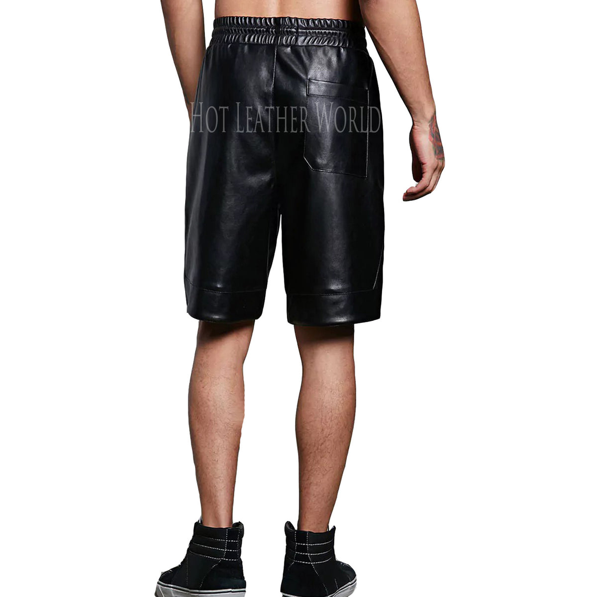 CLASSIC STYLE FAUX LEATHER SHORTS | HOTLEATHERWORLD