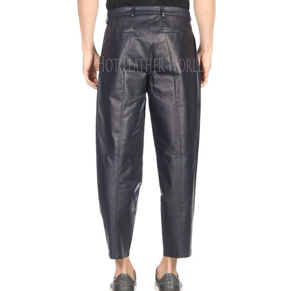 Loose fit Leather Pant For Men -  HOTLEATHERWORLD