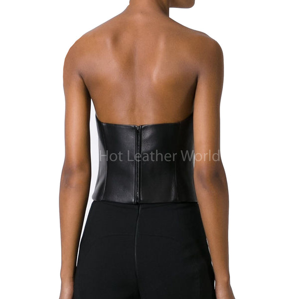 Leather Bustier Top -  HOTLEATHERWORLD
