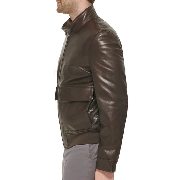 Vintage Dark Brown G9 Men Leather Jacket -  HOTLEATHERWORLD