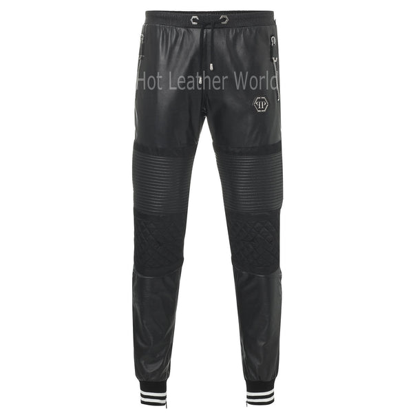 Designer Stich Detailing Men Leather Pants -  HOTLEATHERWORLD