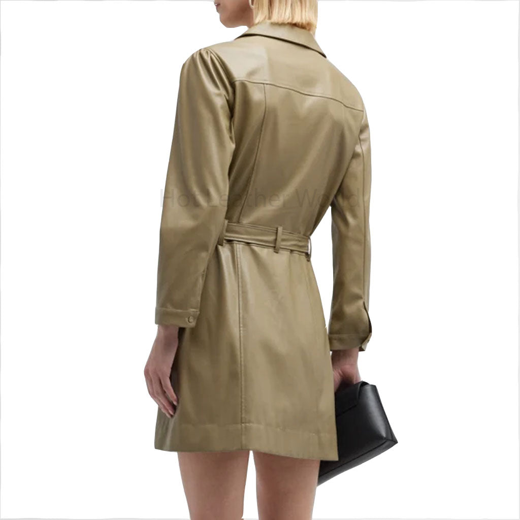 slim fit dress slacks Vegan Leather Dress Brown / Xs main image 0