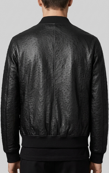 Black Ostrich Tom Cruise Inspired Leather Jacket