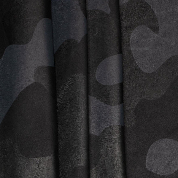 Solid Black Camouflage Leather Hide -  HOTLEATHERWORLD
