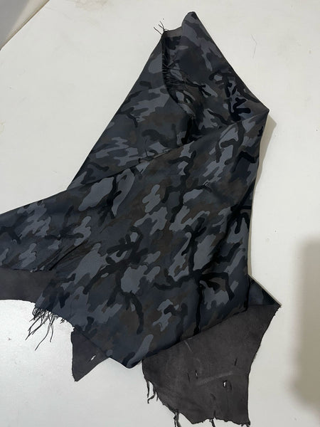 Solid Black Camouflage Leather Hide