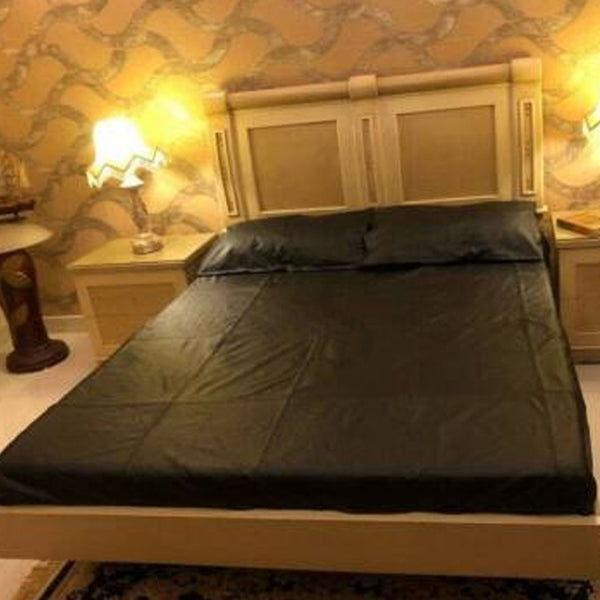 Sqaure Quilting Genuine Leather Bedsheet and Pillow Covers