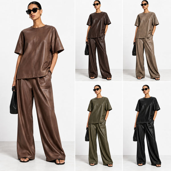 Contemporary Leather Lounge Co-Ord -  HOTLEATHERWORLD