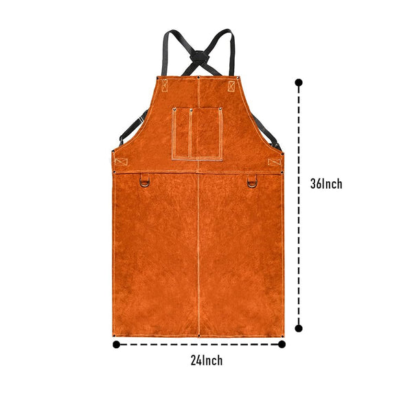 Heat & Flame Resistant Heavy Duty Welding, BBQ Leather Apron