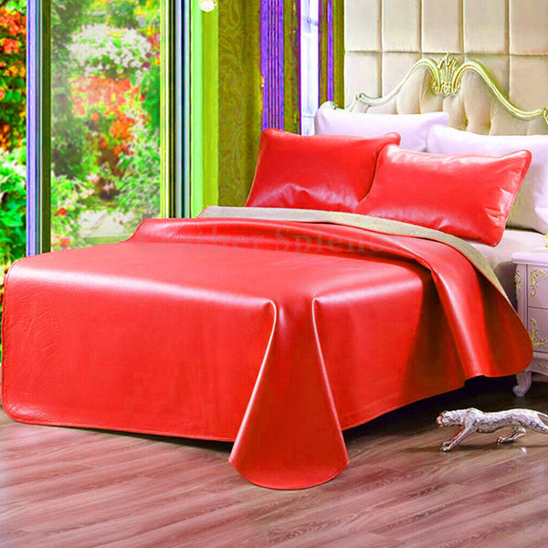 Faux Leather Shiny Leather Bedsheet Set