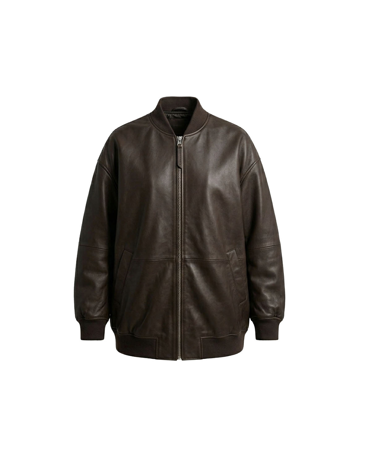 Relaxed Fit Lamb Leather Bomber Jacket | HOTLEATHERWORLD