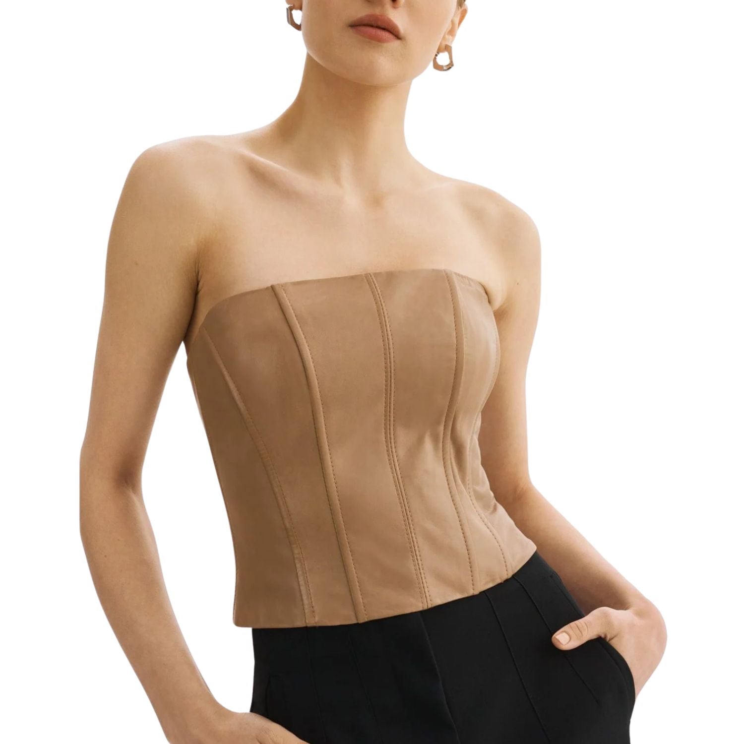 Structured Soft Suede Leather Bustier | HOTLEATHERWORLD