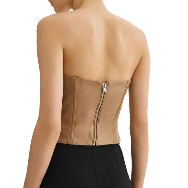 Structured Soft Suede Leather Bustier