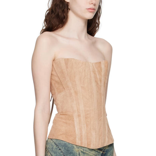 Suede Camisole Corset Top