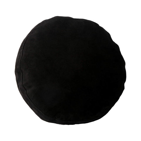 Suede Round Black Throw Leather Pillow Cover For Home Decor