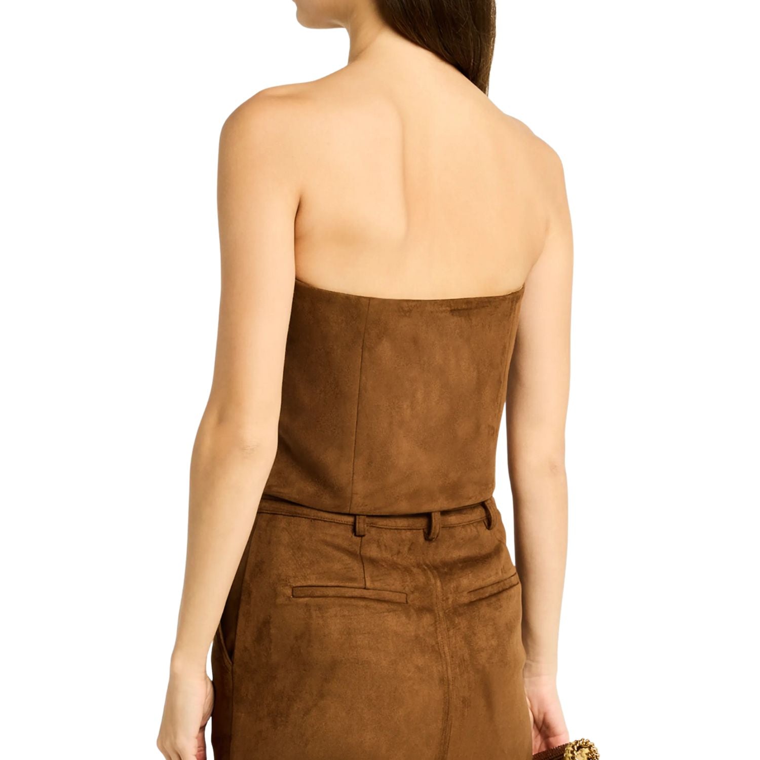 Sweetheart Neck Suede Bustier Top | HOTLEATHERWORLD