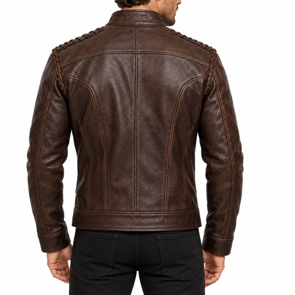 The Forge Men’s Dark Espresso Genuine Leather Jacket