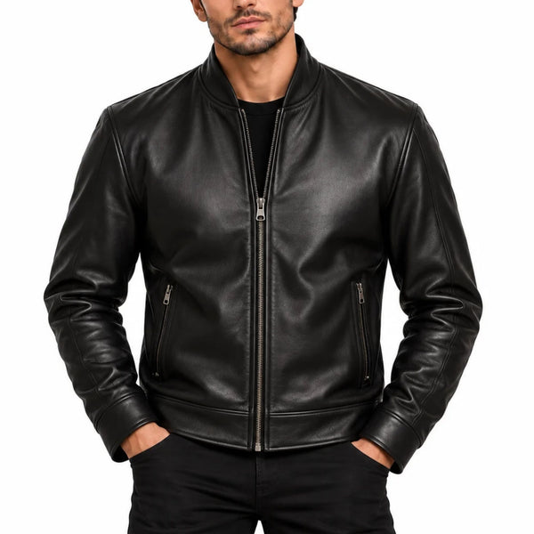 The Shadow Men’s Black Lambskin Leather Jacket