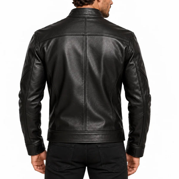 The Shadow Men’s Black Lambskin Leather Jacket