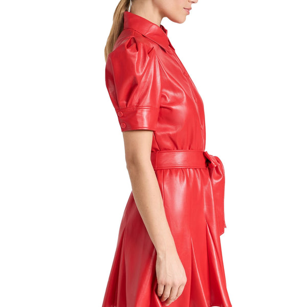 Valentines Mini Red Genuine Leather Dress