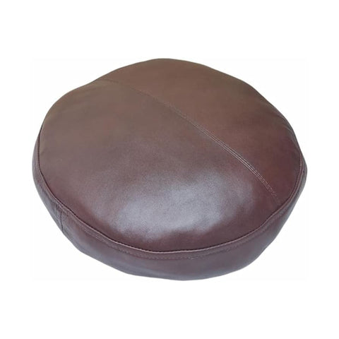 Luxurious Dark Brown Round Leather Pillow Cover For Home Decor