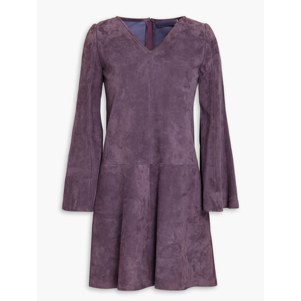 fitted lace wedding dress Burmay Dress in Faux Suede Lilac main image 1