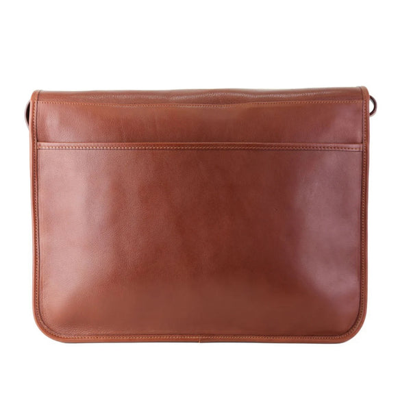 Smooth Finish Brown Genuine Leather Laptop Messenger Bag