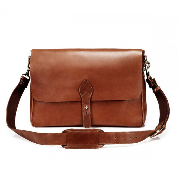 16-Inch Full Grain Leather Shoulder Messenger Bag