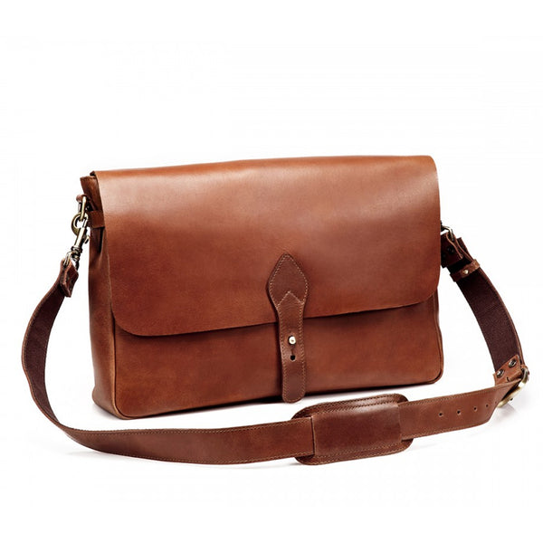 16-Inch Full Grain Leather Shoulder Messenger Bag