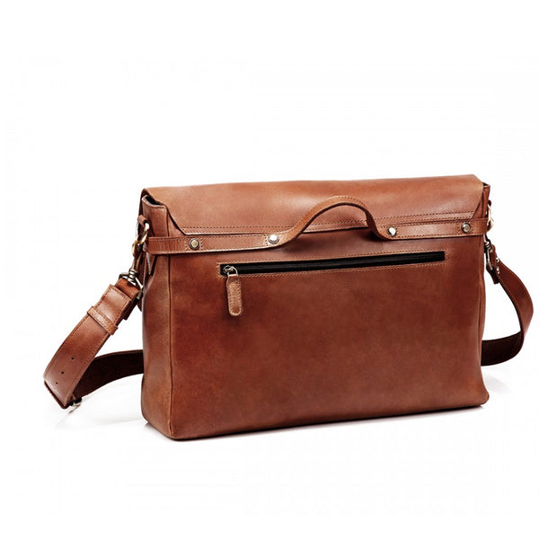 16-Inch Full Grain Leather Shoulder Messenger Bag