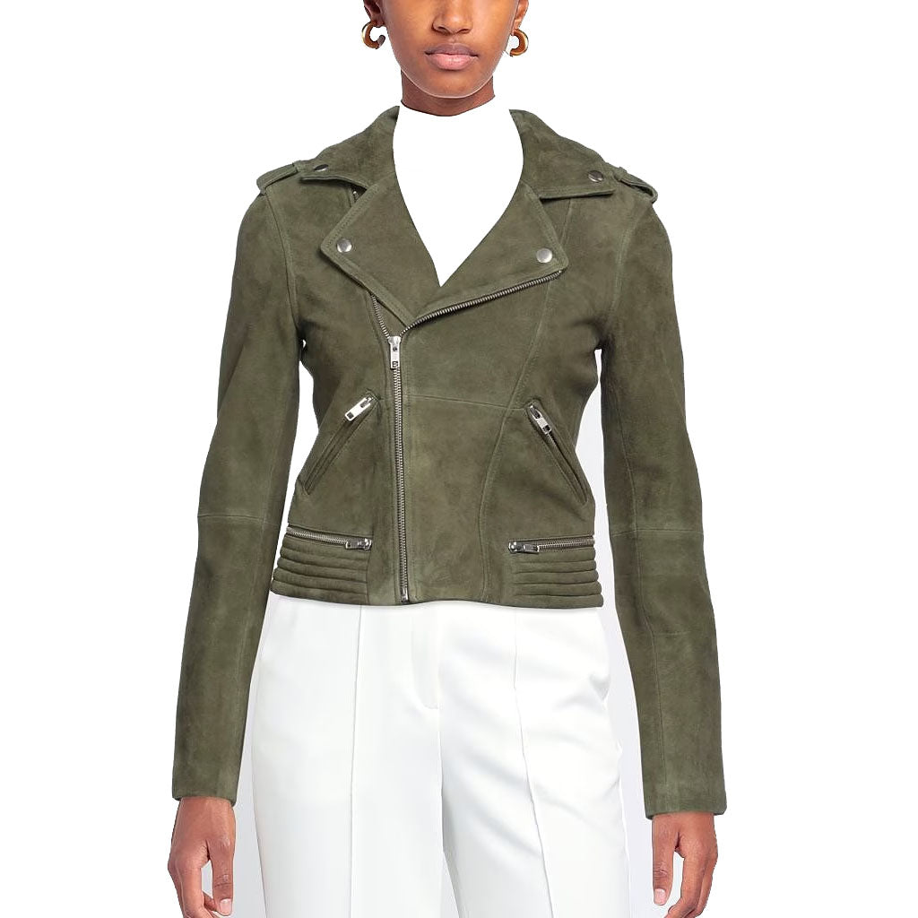 PERVERZE Double Face Suede Jacket Green（Moschino Mainline Green  