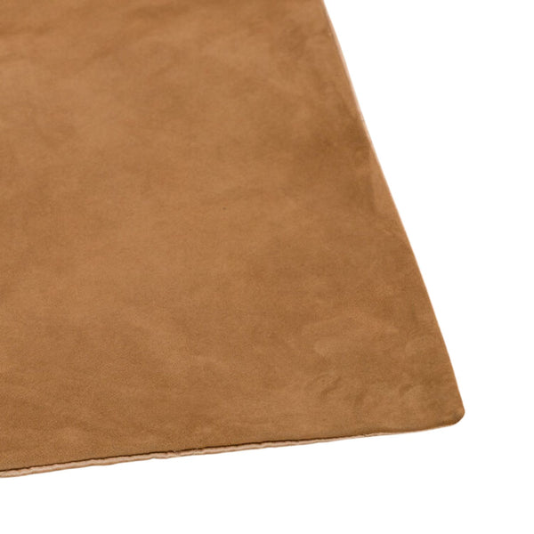 Camel Brown Suede Bed Runner and Pillow Cover Set