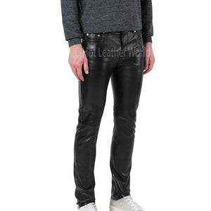 Trendy Skinny Leather Pants -  HOTLEATHERWORLD