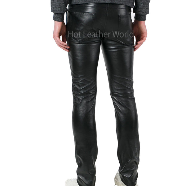 Trendy Skinny Leather Pants -  HOTLEATHERWORLD