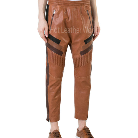 Classic Cropped Men Leather Pant -  HOTLEATHERWORLD