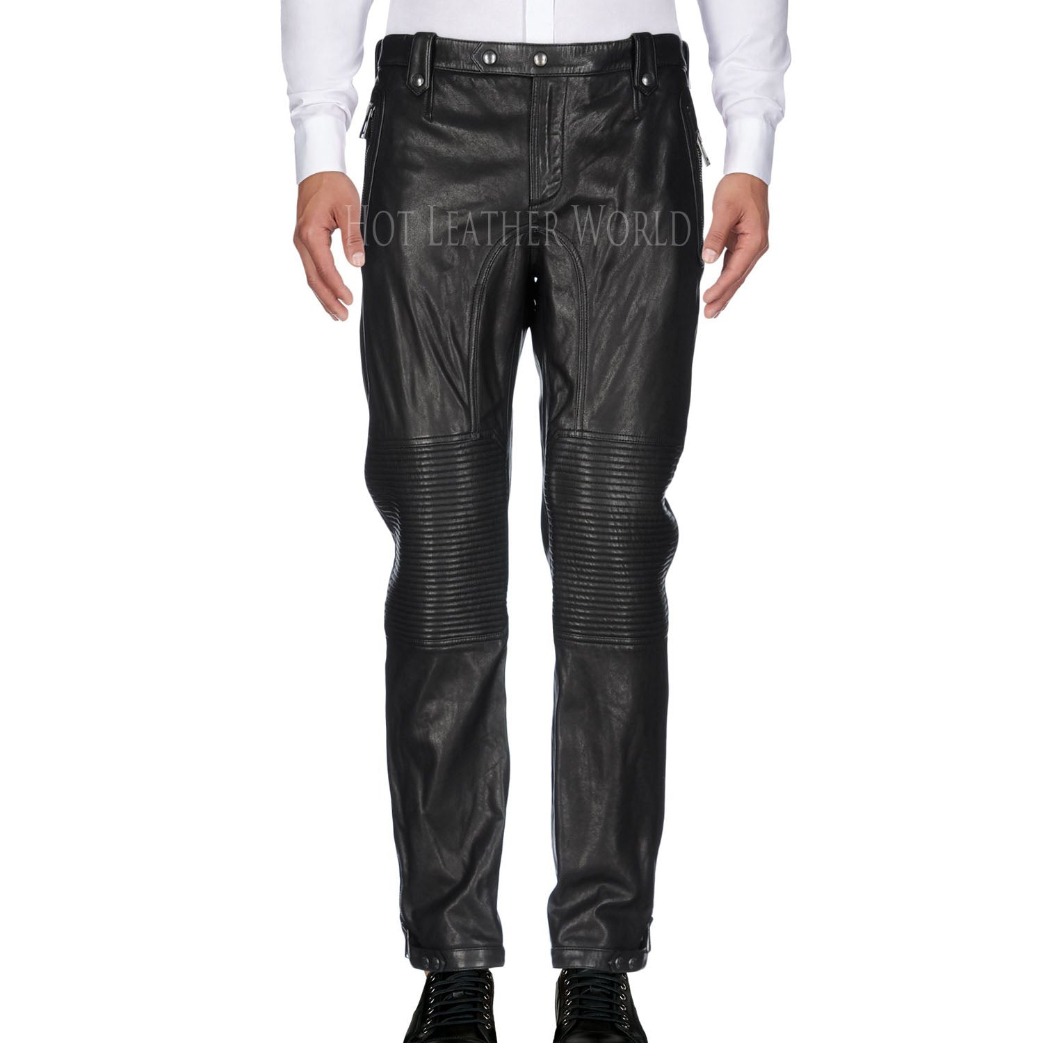Classical Style Men Leather Pant -  HOTLEATHERWORLD