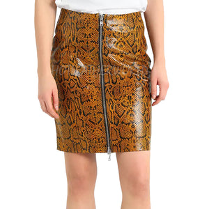 Animal Print Pencil Leather skirt -  HOTLEATHERWORLD