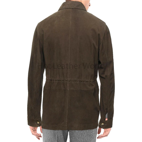 Tan Brown Multi Pockets Elasticized Waist Men Genuine Leather Jacket -  HOTLEATHERWORLD