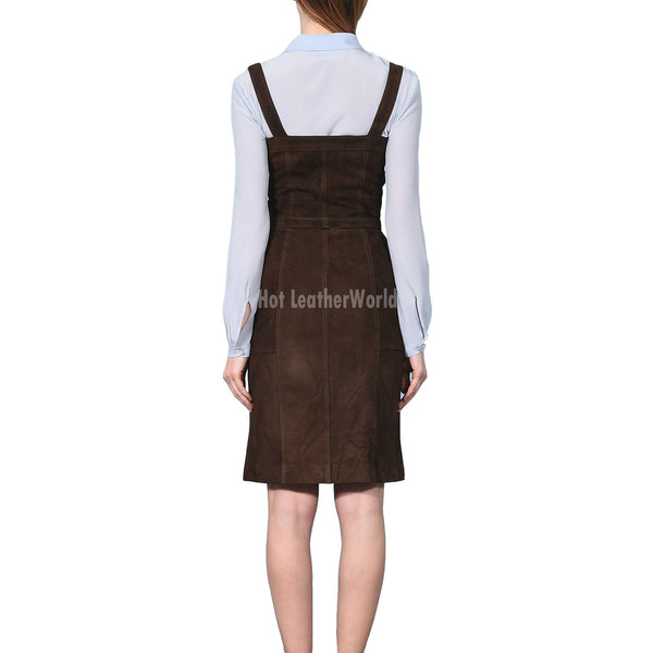 Sleeveless Suede Leather Dress -  HOTLEATHERWORLD