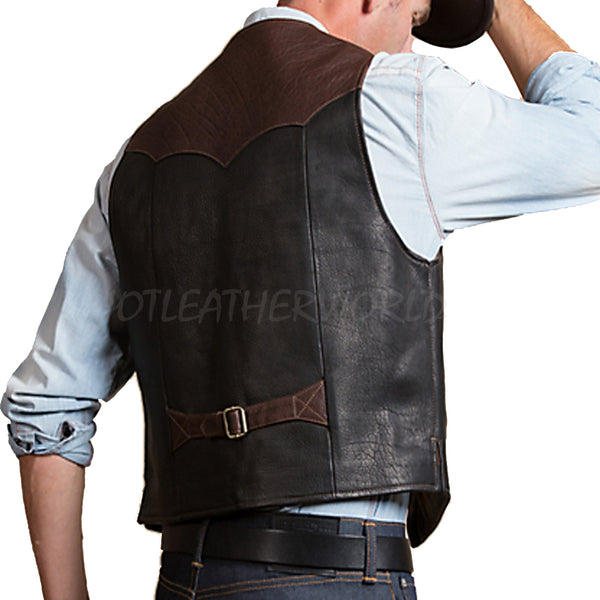 Designer Style men Leather Vest -  HOTLEATHERWORLD