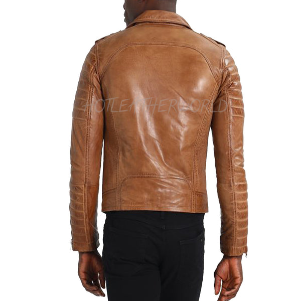 Trendy Men Biker Leather Jacket -  HOTLEATHERWORLD