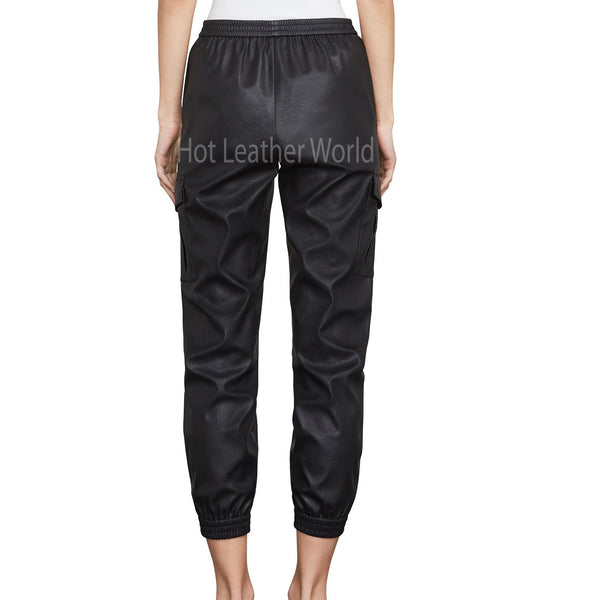 Faux-Leather Women Cargo Pant -  HOTLEATHERWORLD