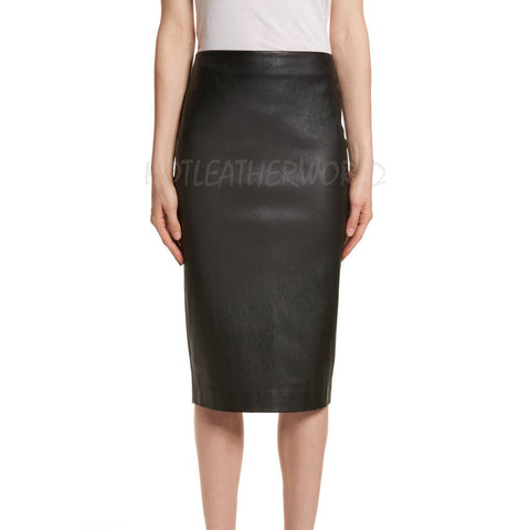 Skinny Pencil Leather Skirt -  HOTLEATHERWORLD