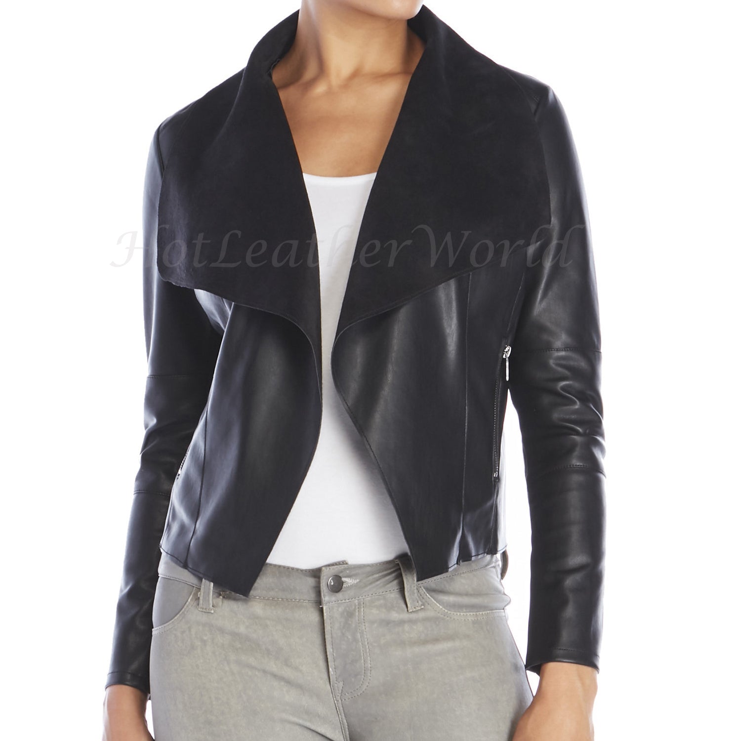 Faux Leather Blazer for women -  HOTLEATHERWORLD
