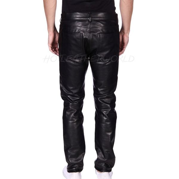 Stander 5 Pocket Men Leather Pant -  HOTLEATHERWORLD