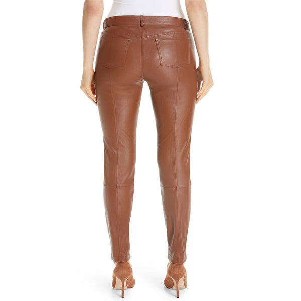 Five-Pocket Style Women Leather Pants -  HOTLEATHERWORLD