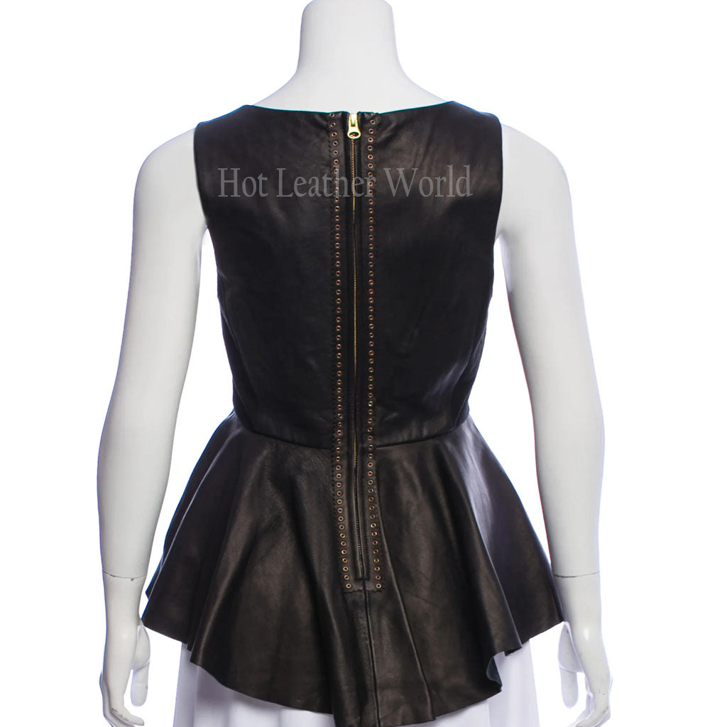 black high low peplum top