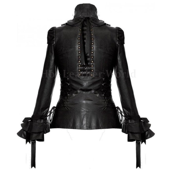 Genuine Leather Victorian Corset Leather Costume Jacket -  HOTLEATHERWORLD