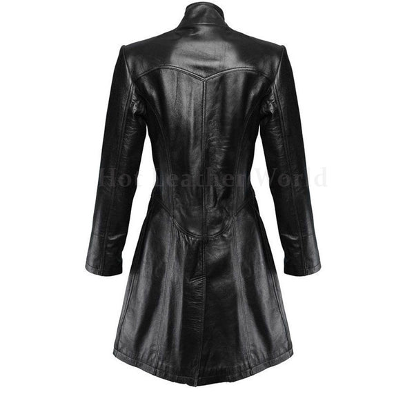 Gothic Stunning Women Genuine Leather Steampunk Coat -  HOTLEATHERWORLD